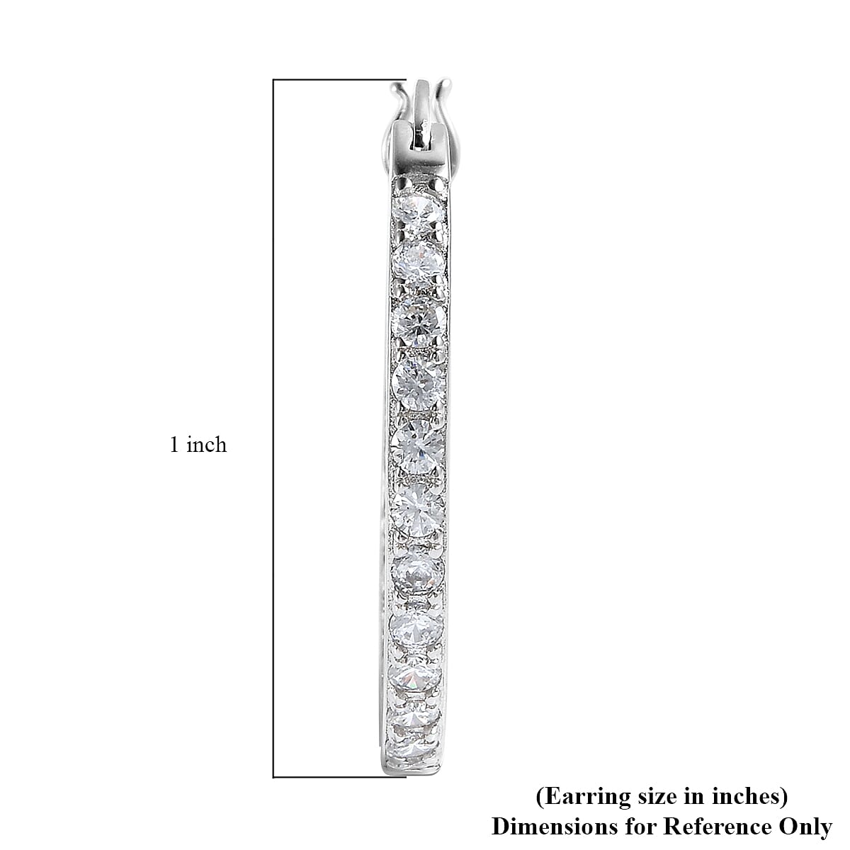 Simulated Diamond Inside Out Hoop Earrings in Sterling Silver