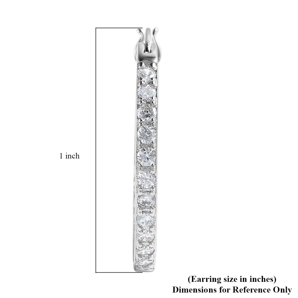 Simulated Diamond Inside Out Hoop Earrings in Sterling Silver image number 4