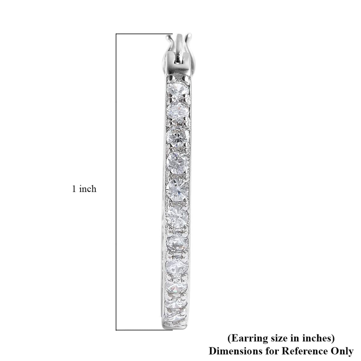 Simulated Diamond Inside Out Hoop Earrings in Sterling Silver image number 6