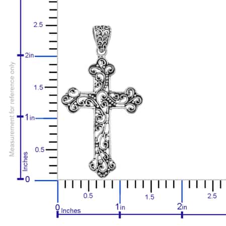 Artisan Crafted Openwork Cross Pendant in Sterling Silver 4.7 Grams image number 3