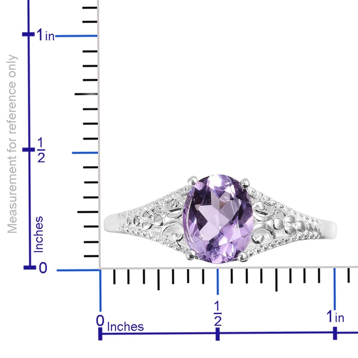 Bolivian Amethyst 1.65 ctw Solitaire Ring in Sterling Silver (Size 11.0) image number 5