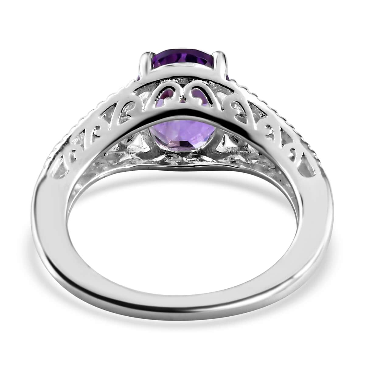 Bolivian Amethyst 1.65 ctw Solitaire Ring in Sterling Silver (Size 11.0) image number 6