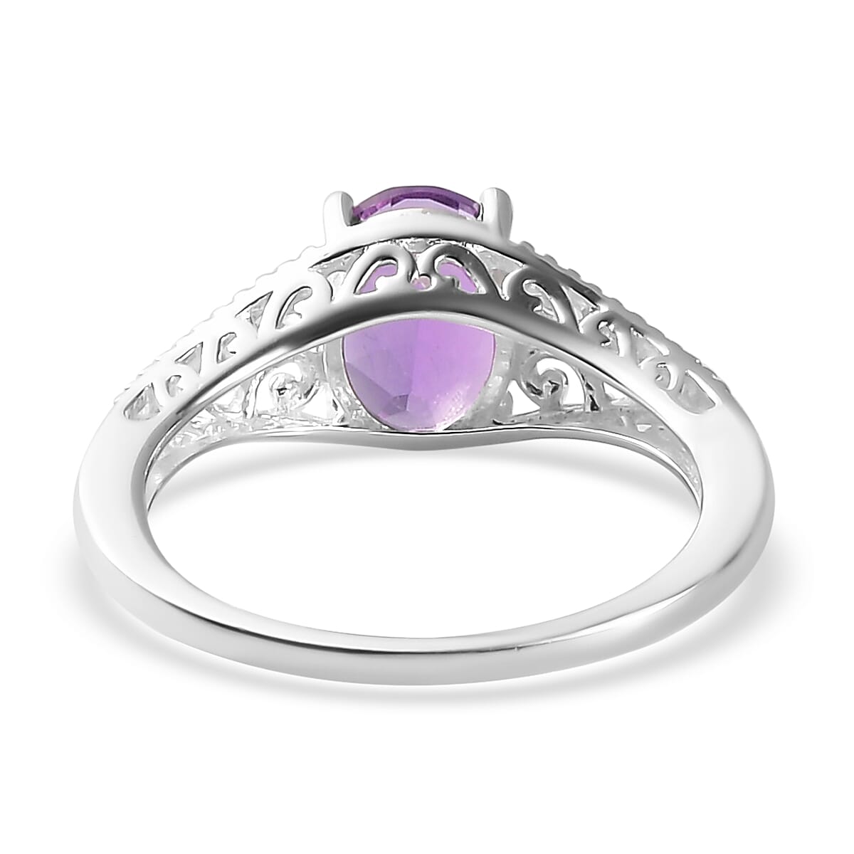 Bolivian Amethyst 1.65 ctw Solitaire Ring in Sterling Silver (Size 7.0) image number 6