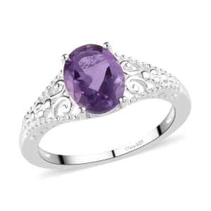 Bolivian Amethyst 1.65 ctw Solitaire Ring in Sterling Silver (Size 9.0)