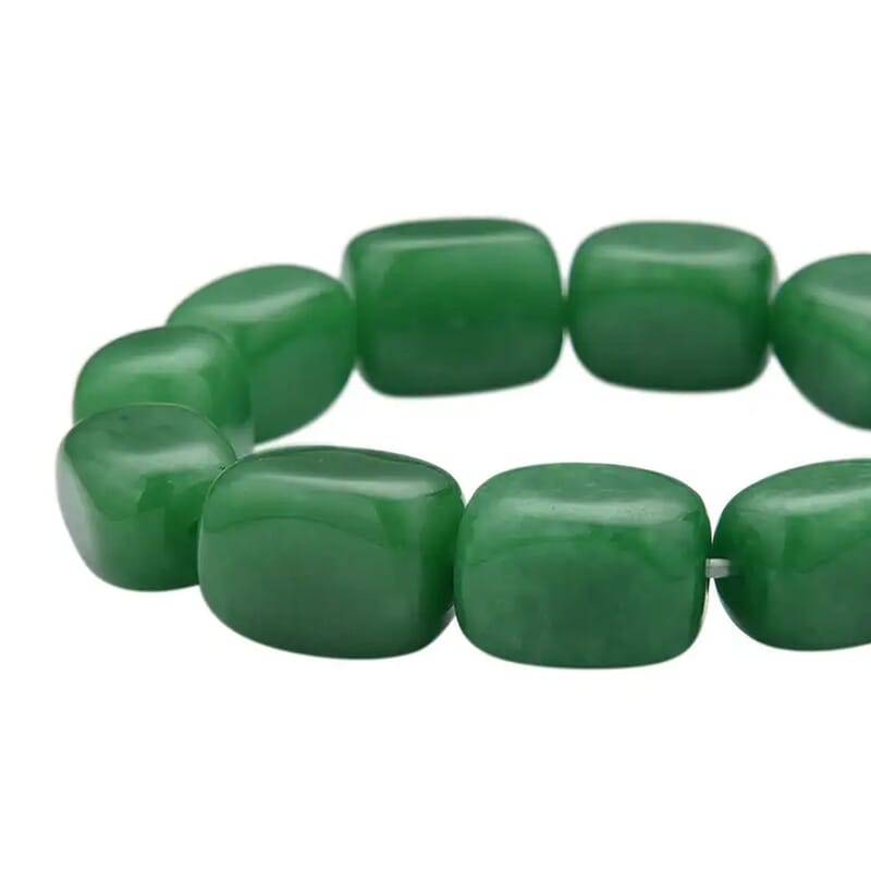 Green Jade (D) Bracelet, Jade Beads Bracelet, Stretch Bracelet 463.50 ctw