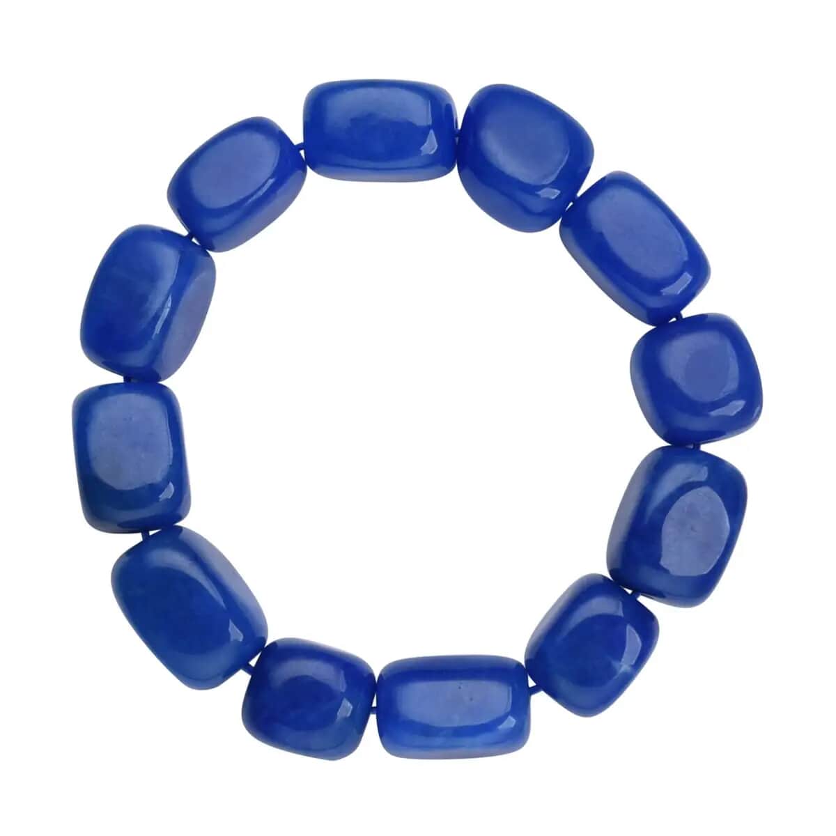 Blue Jade (D) Bracelet, Jade Beads Bracelet, Stretch Bracelet 459.00 ctw image number 0
