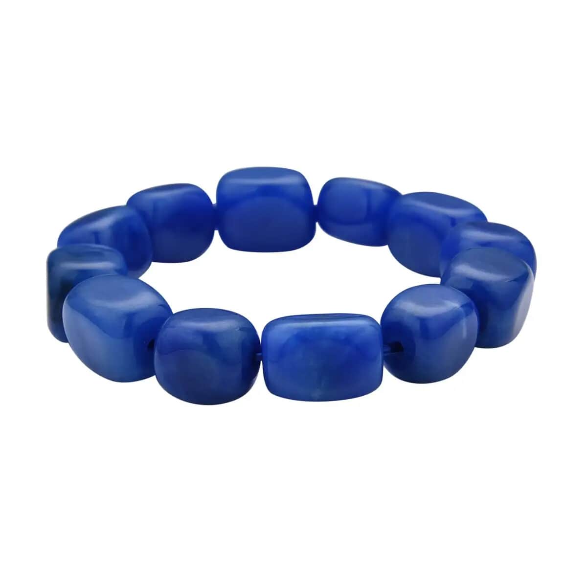 Blue Jade (D) Bracelet, Jade Beads Bracelet, Stretch Bracelet 459.00 ctw image number 5