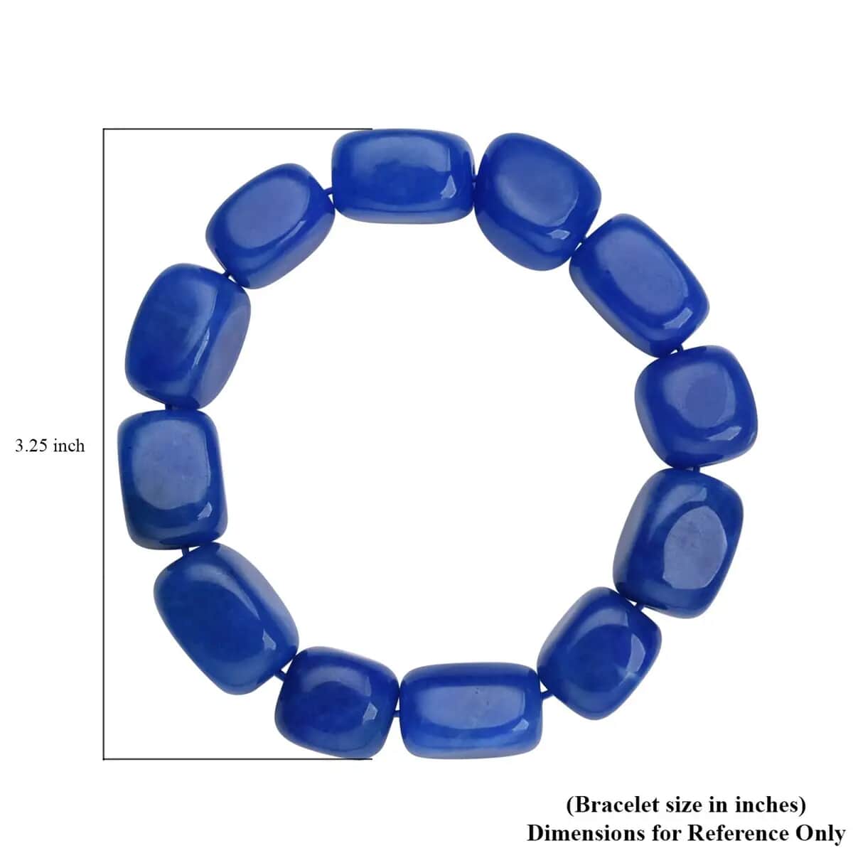 Blue Jade (D) Bracelet, Jade Beads Bracelet, Stretch Bracelet 459.00 ctw image number 6