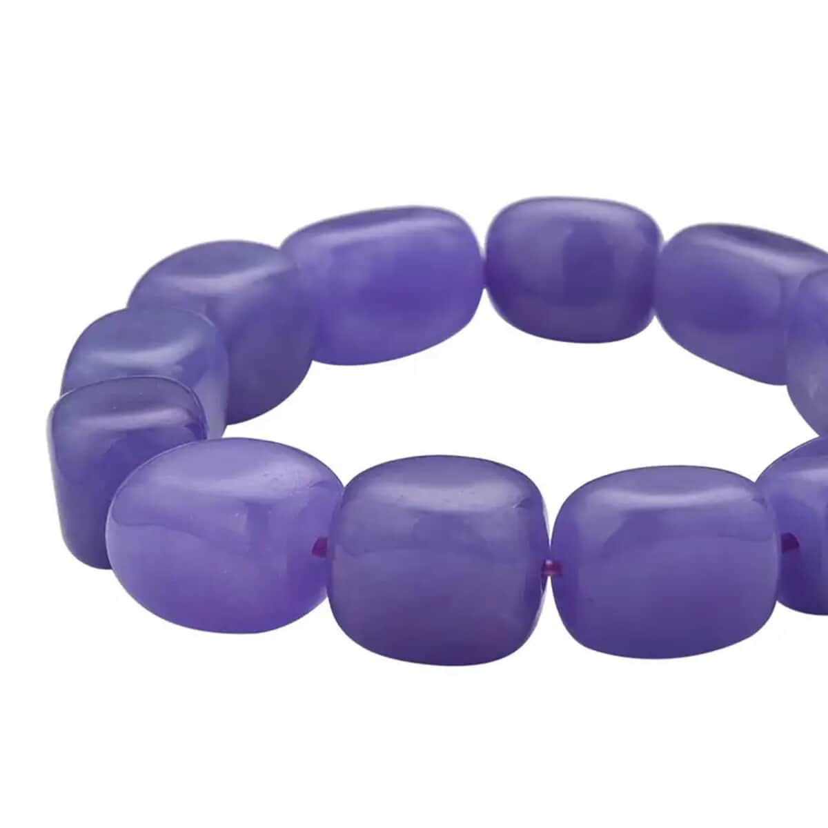 Purple Jade (D) Bracelet, Jade Beads Bracelet, Stretch Bracelet 447.00 ctw image number 4