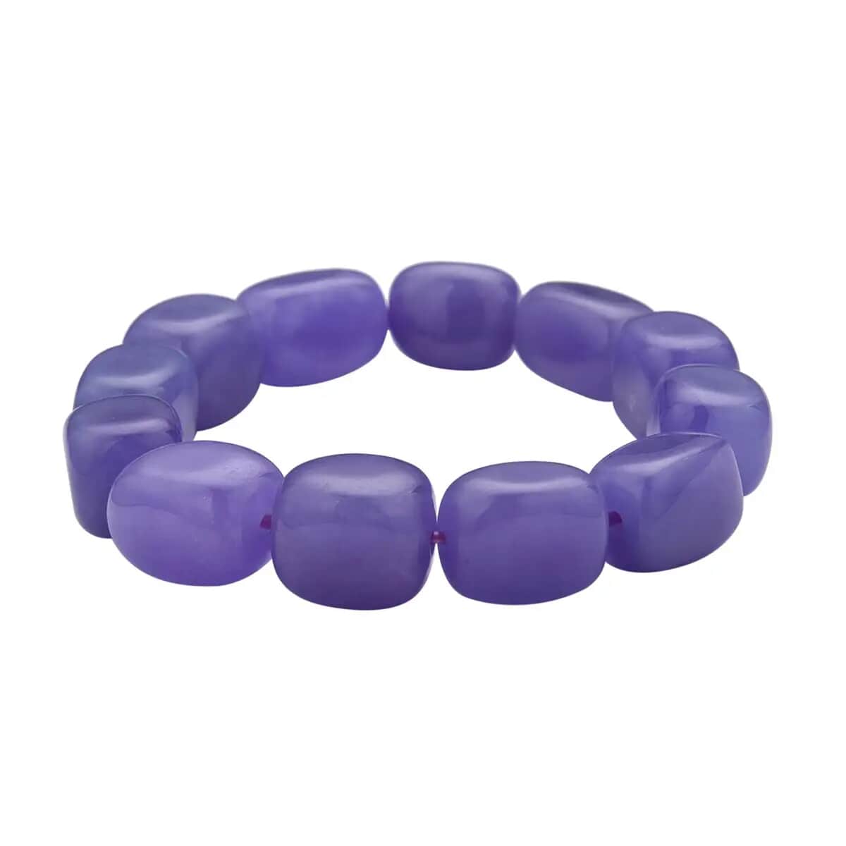 Purple Jade (D) Bracelet, Jade Beads Bracelet, Stretch Bracelet 447.00 ctw image number 5