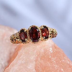 D'Joy Mozambique Garnet Ring in 14K YG Over Sterling Silver 1.10 ctw (Size 10.0)