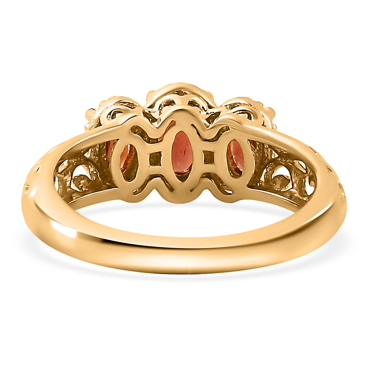 D'Joy Mozambique Garnet 1.20 ctw Ring in 14K Yellow Gold Over Sterling Silver (Size 10.0)