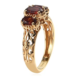 D'Joy Mozambique Garnet Ring in 14K YG Over Sterling Silver 1.10 ctw (Size 7.0)