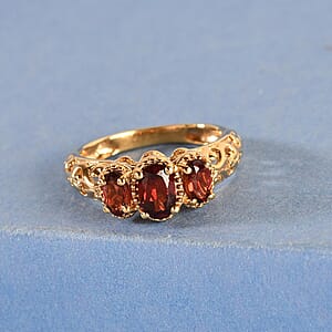 D'Joy Mozambique Garnet Ring in 14K YG Over Sterling Silver 1.10 ctw (Size 8.0)