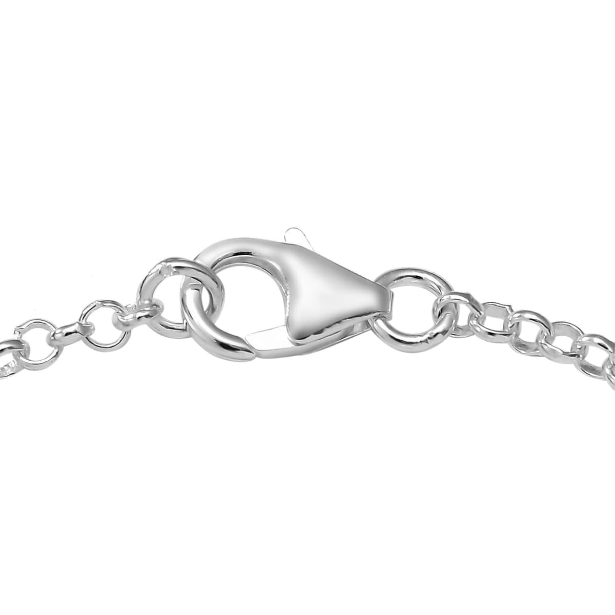 Simulated Red Diamond Station Bracelet in Sterling Silver (7.25 In) image number 4