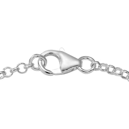 Simulated Red Diamond Station Bracelet in Sterling Silver (7.25 In) image number 4