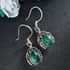 Artisan Crafted African Malachite Dangle Earrings in Sterling Silver 5.50 ctw image number 1