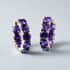Simulated Purple Diamond Hoop Earrings in Stainless Steel image number 1