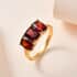 Mozambique Garnet Trilogy Ring in 14K Yellow Gold Over Sterling Silver (Size 6.0) 3.00 ctw image number 1