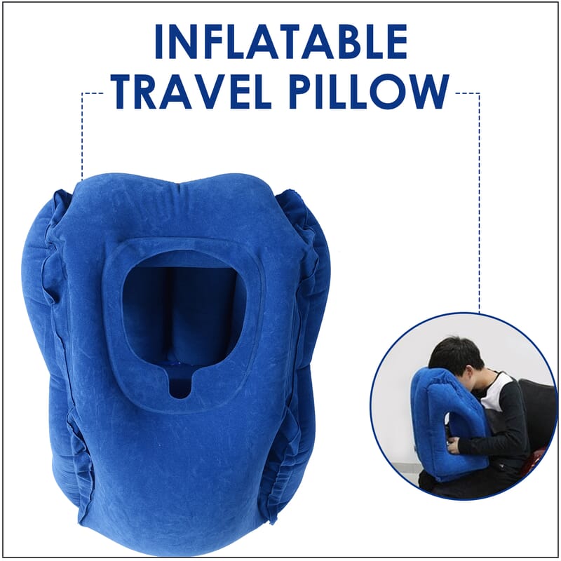 Inflatable Travel Pillow Blue