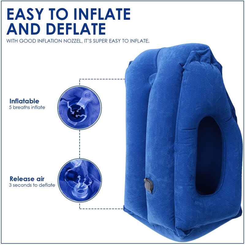 Inflatable Travel Pillow Blue