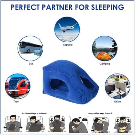 Inflatable Travel Pillow Blue image number 3