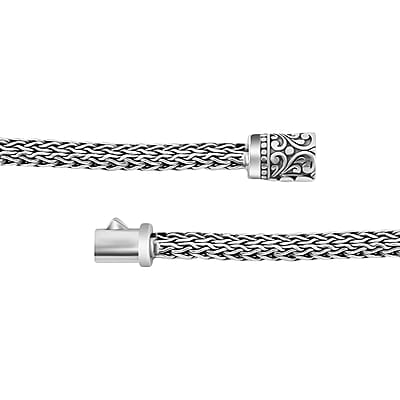 Bali Legacy Eon 1962 Swiss Movement Sterling Silver Tulang Naga Bracelet Watch (8 in), Designer Bracelet Watch, Analog Luxury Wristwatch