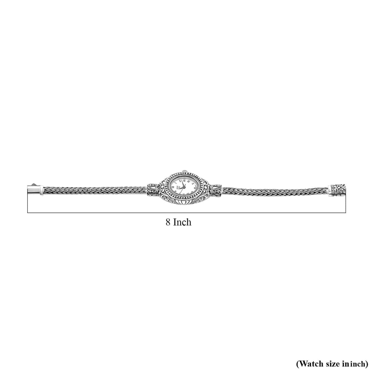 Bali Legacy Eon 1962 Swiss Movement Sterling Silver Tulang Naga Bracelet Watch (8 in), Designer Bracelet Watch, Analog Luxury Wristwatch image number 7