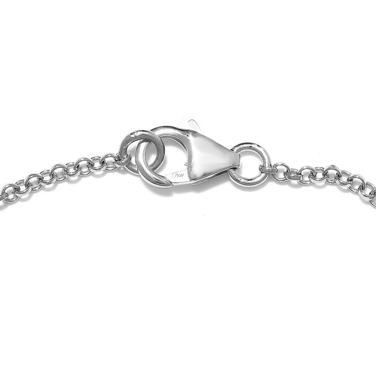 Cross Charm Bracelet in Platinum Over Sterling Silver (7.25 In) 3.25 Grams image number 3
