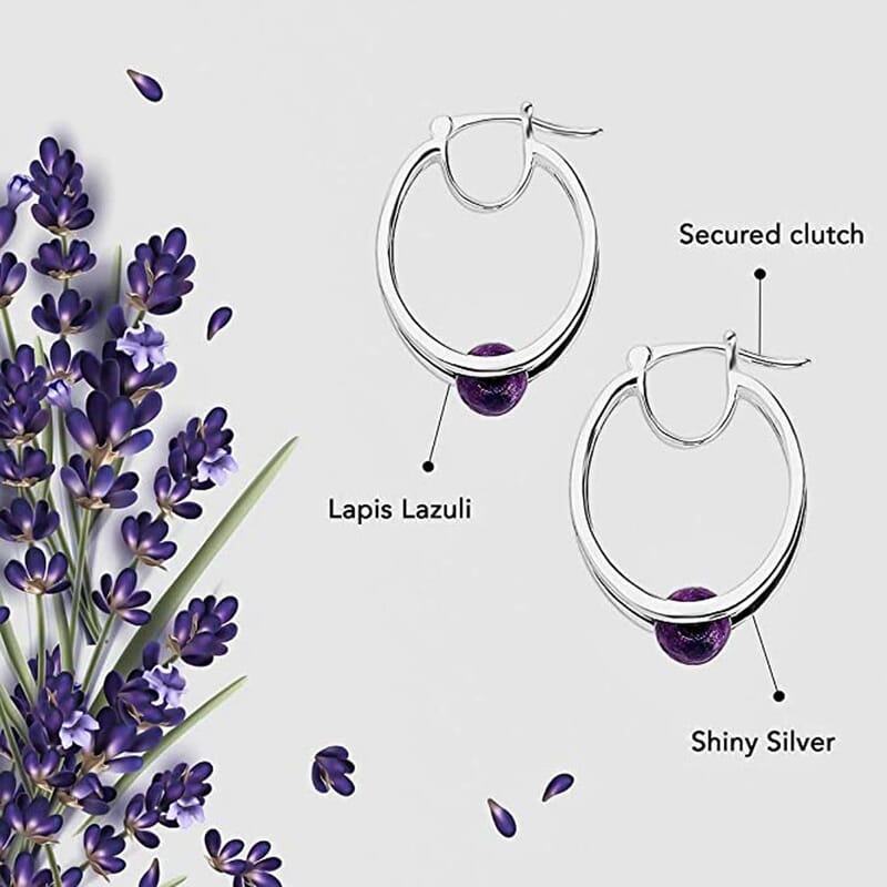 D'Joy Mojave Purple Turquoise 2.40 ctw Earrings in Sterling Silver, Fancy Earrings, Birthday Gifts