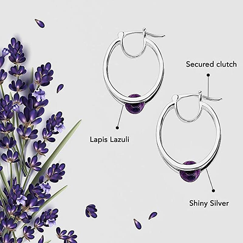 D'Joy Mojave Purple Turquoise 2.40 ctw Earrings in Sterling Silver, Fancy Earrings, Birthday Gifts