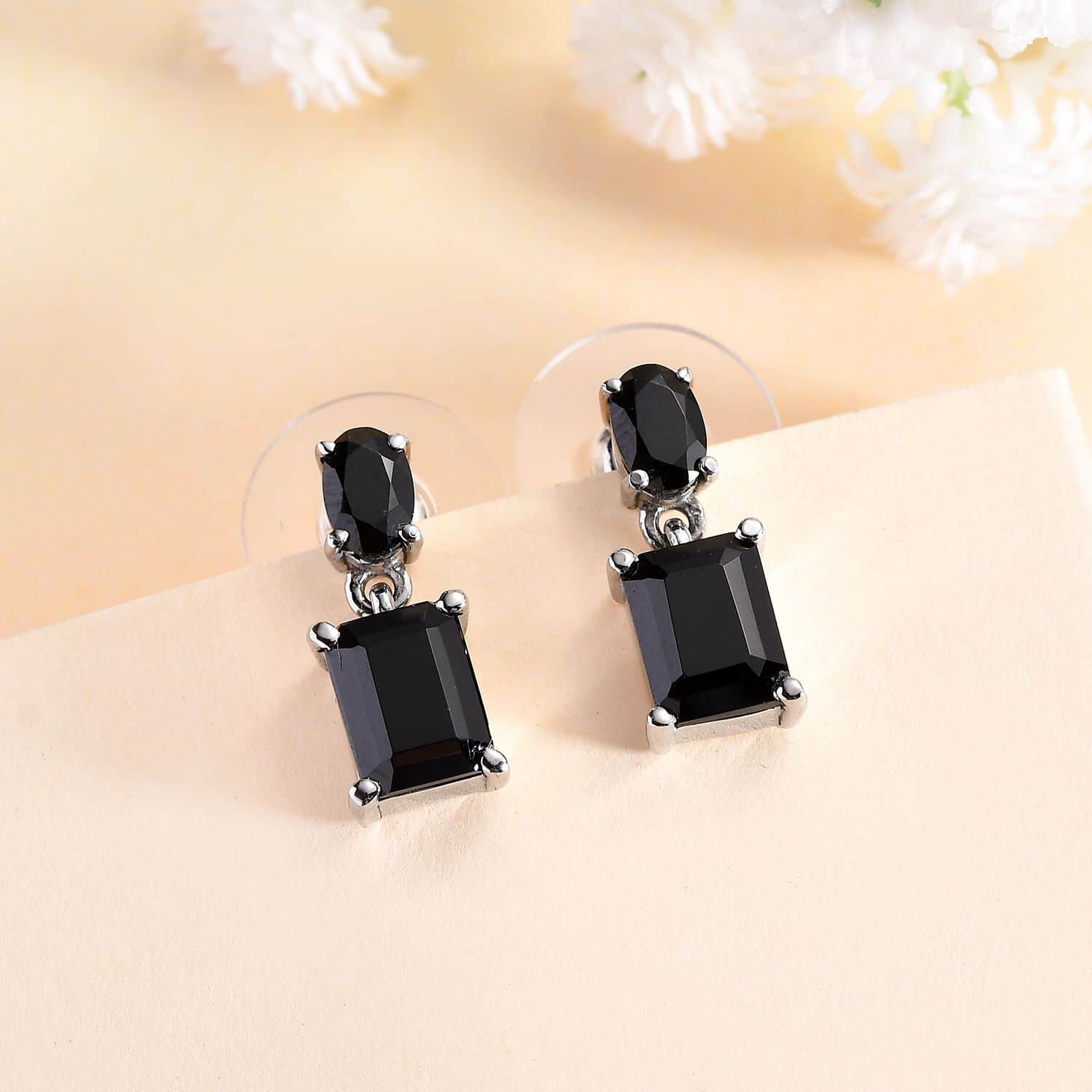 Black Spinel Dangle fashion Earrings