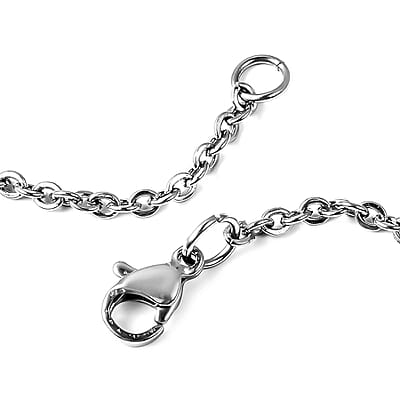 Galilea Rose Quartz 55.00 ctw Dragonfly Pendant Necklace in Black Oxidized Stainless Steel 20 Inches