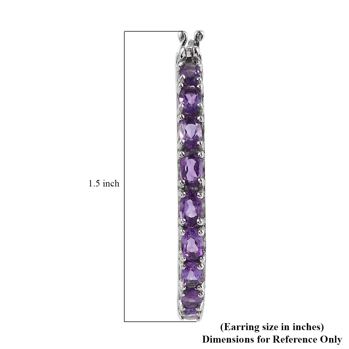 Amethyst 7.00 ctw Inside Out Hoop Earrings in Platinum Over Sterling Silver image number 6