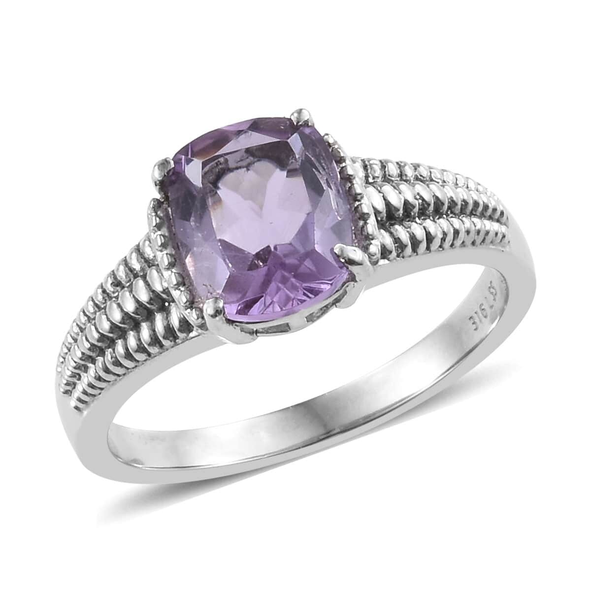 Rose De France Amethyst Ring in Stainless Steel (Size 7.0) 2.90 ctw image number 0