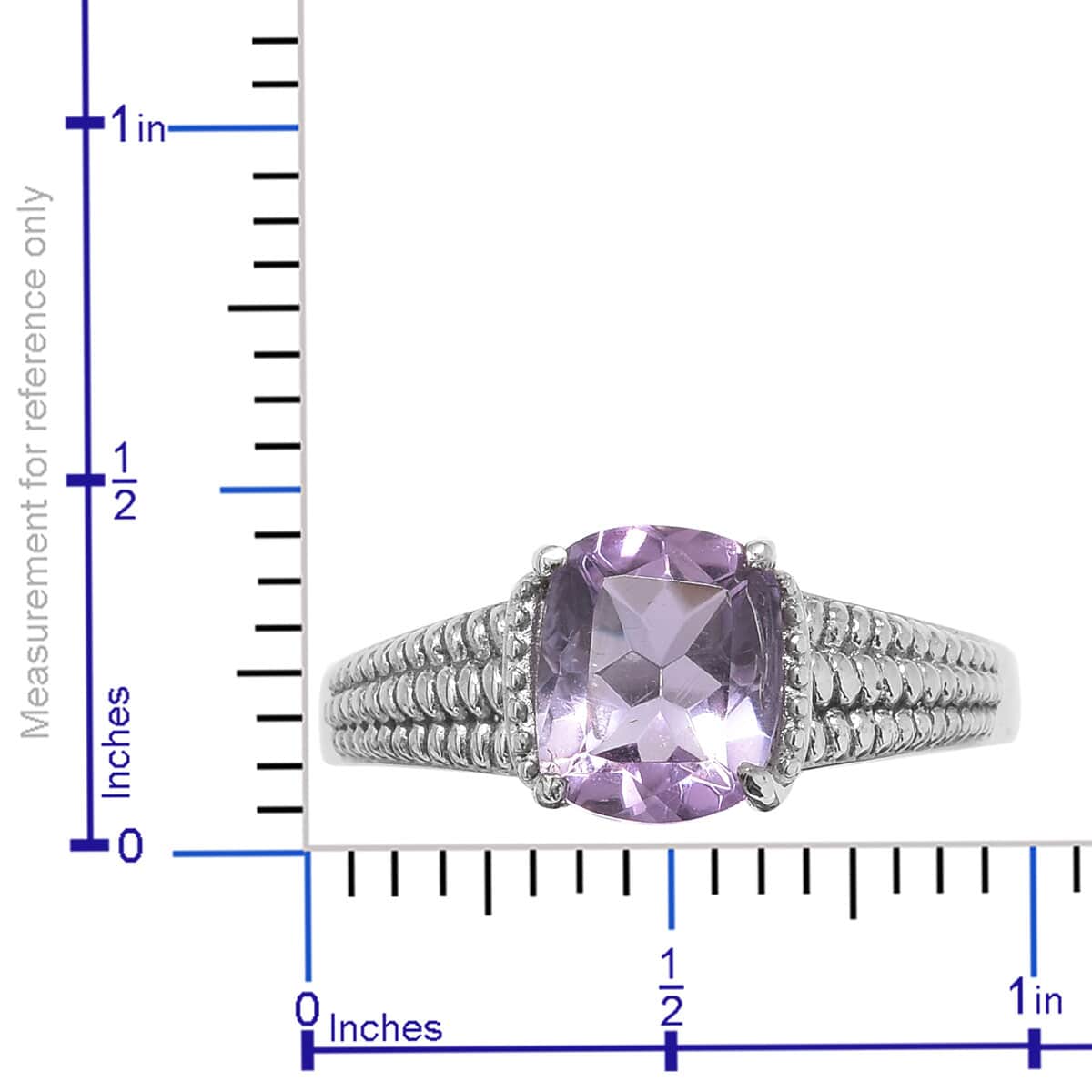 Rose De France Amethyst Ring in Stainless Steel (Size 7.0) 2.90 ctw image number 5