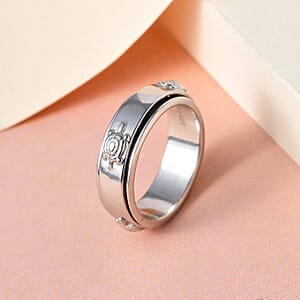 D'Joy Turtle Band Spinner Ring in Sterling Silver (Size 10.0) 5 Grams