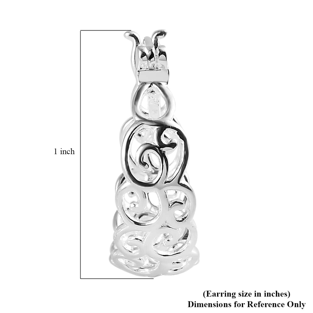 Sterling Silver Openwork Hoop Earrings 4 Grams image number 6