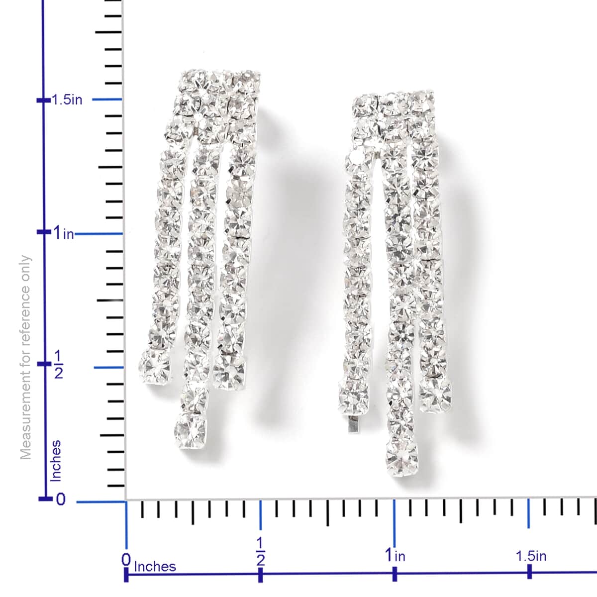 Austrian Crystal Earrings and Waterfall Necklace (16-22 in) in Silvertone image number 6