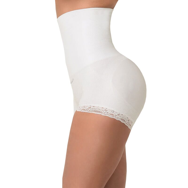 Sankom Patent White Lace Brief Shaper For Women with Pearl Fibers - XS
