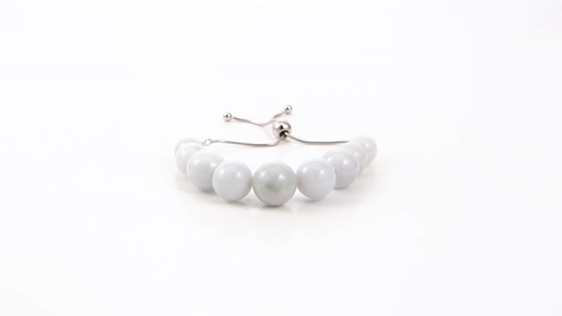 Natural Jade 38.85 ctw Beaded Bolo Bracelet in Sterling Silver
