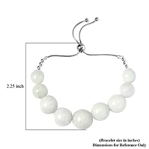 Natural Jade 38.85 ctw Beaded Bolo Bracelet in Sterling Silver