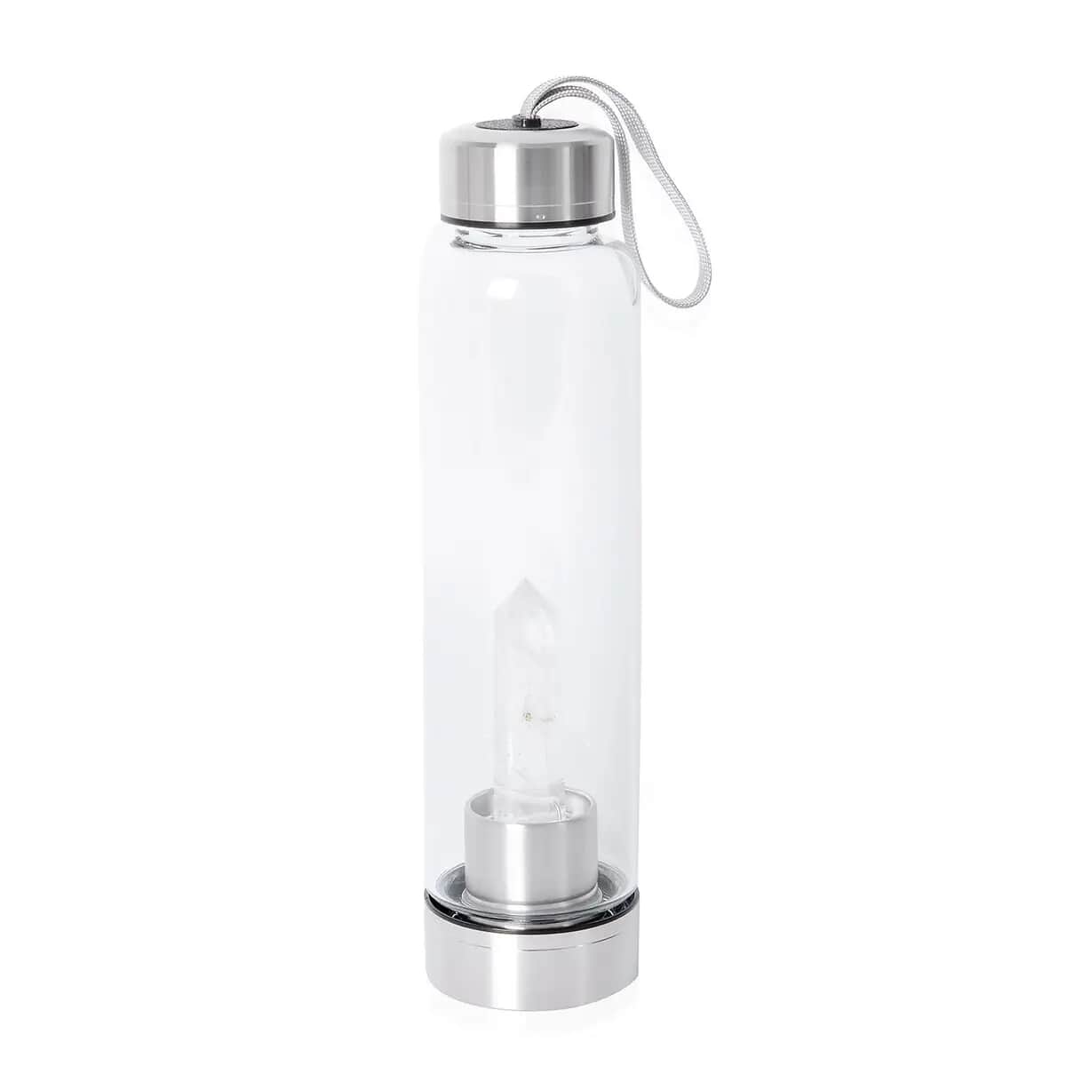 Glass Bottle with Clear Quartz Crystal (18.6 oz) image number 0