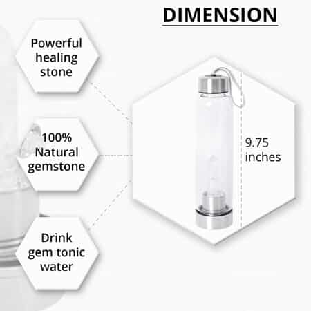 Glass Bottle with Clear Quartz Crystal (18.6 oz) image number 3