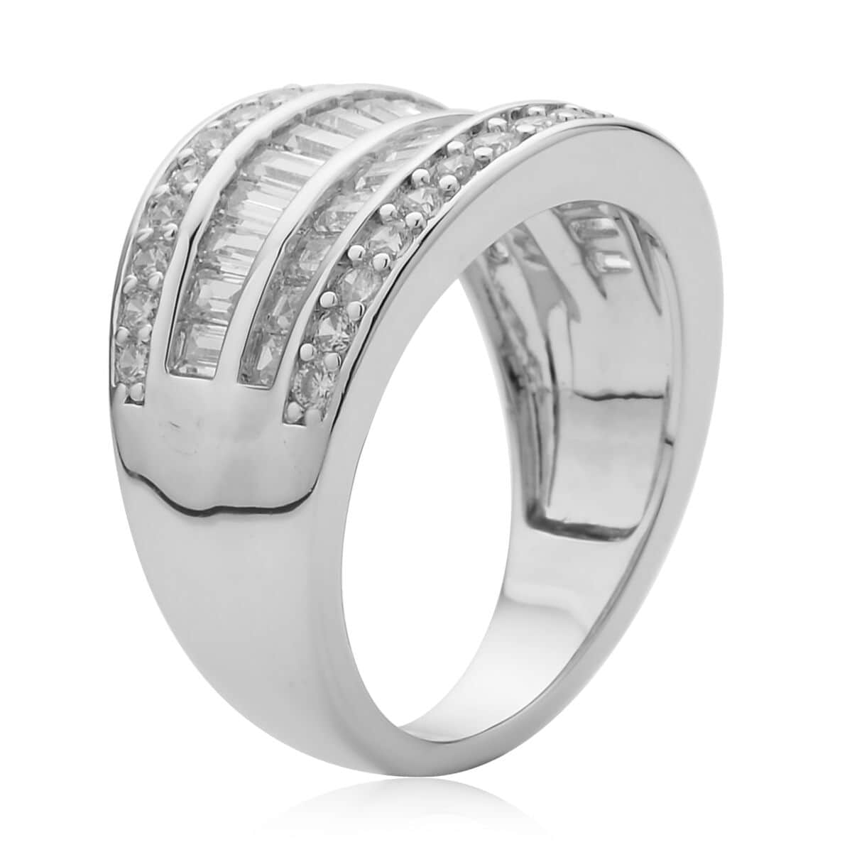 Simulated Diamond Ring in Silvertone (Size 5.0) 2.60 ctw image number 3