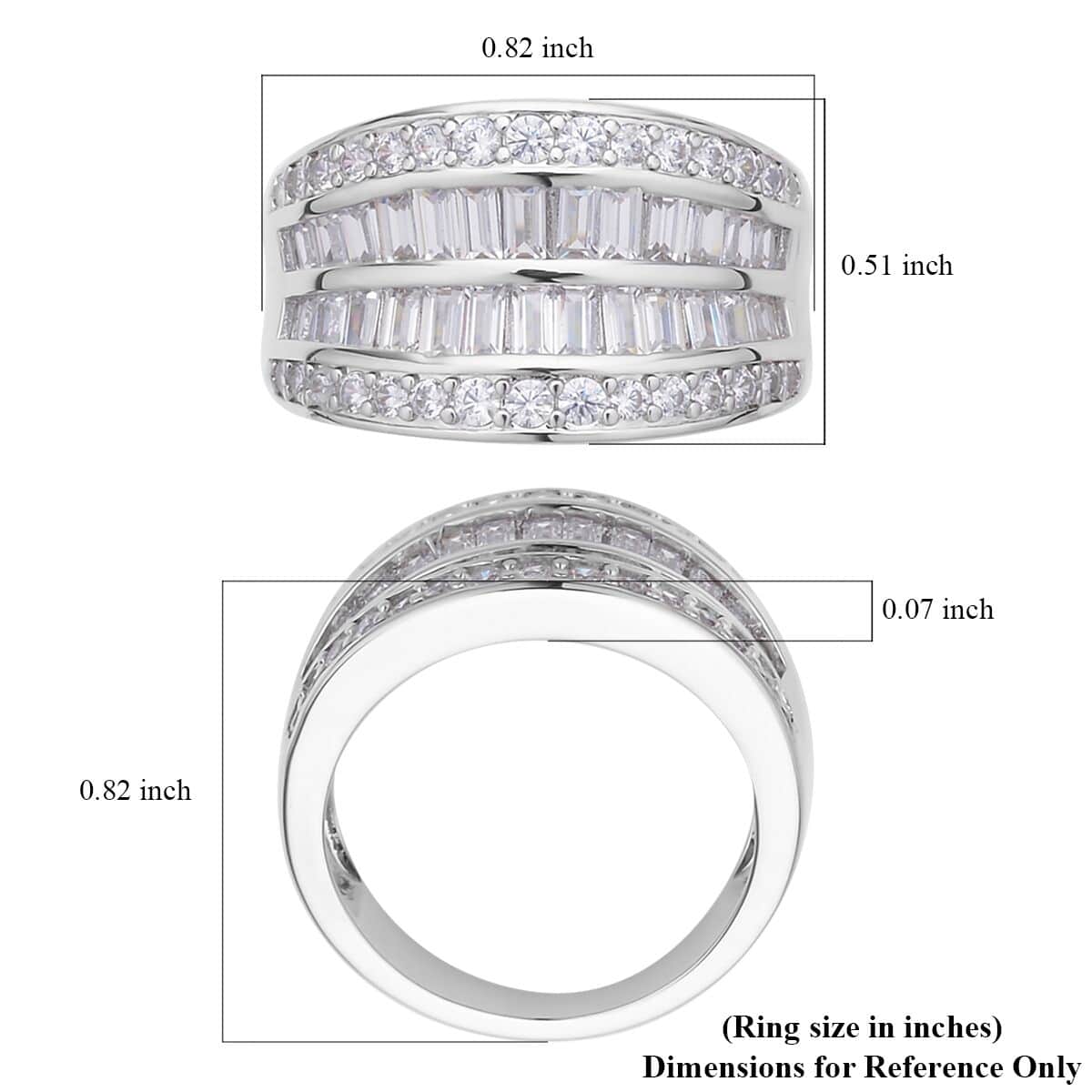 Simulated Diamond Ring in Silvertone (Size 5.0) 2.60 ctw image number 5