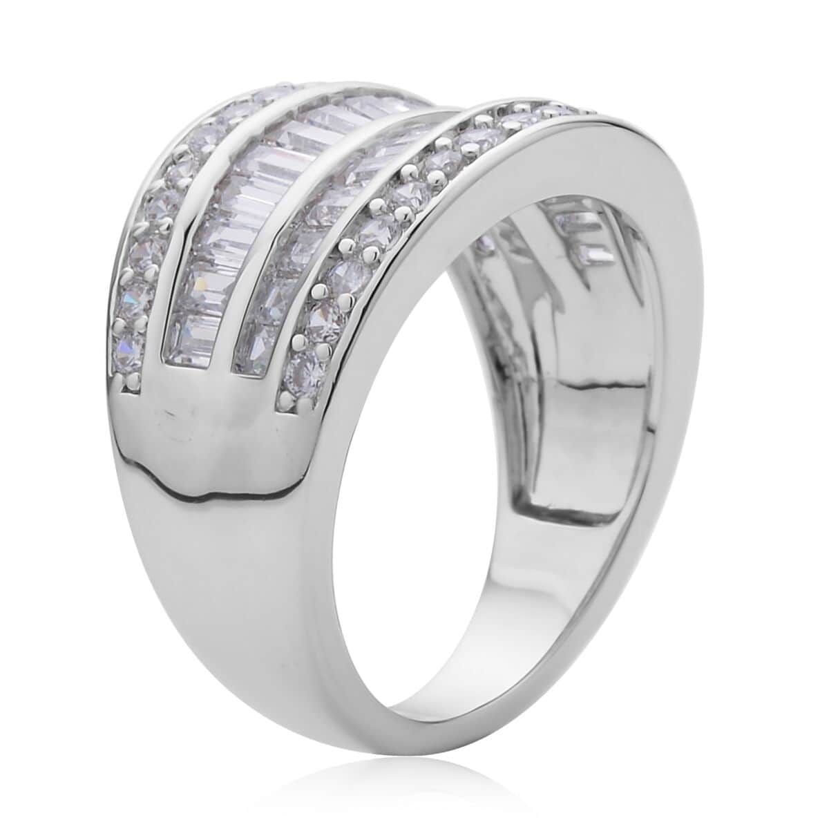Simulated Diamond Ring in Silvertone 2.70 ctw image number 3