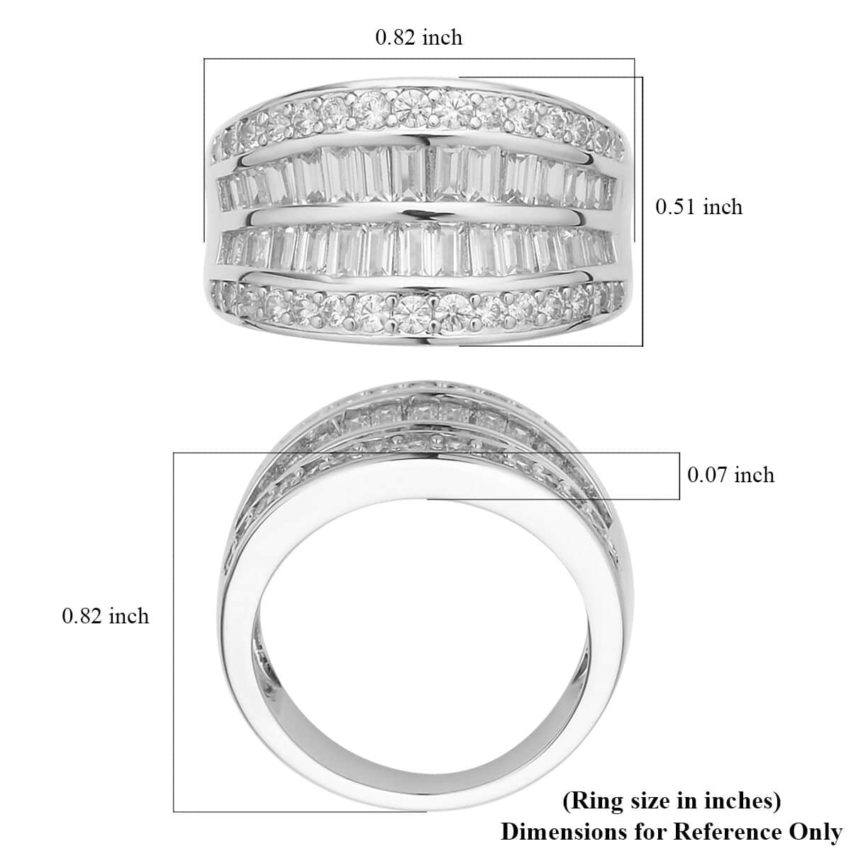 Simulated Diamond Ring in Silvertone 2.70 ctw image number 5