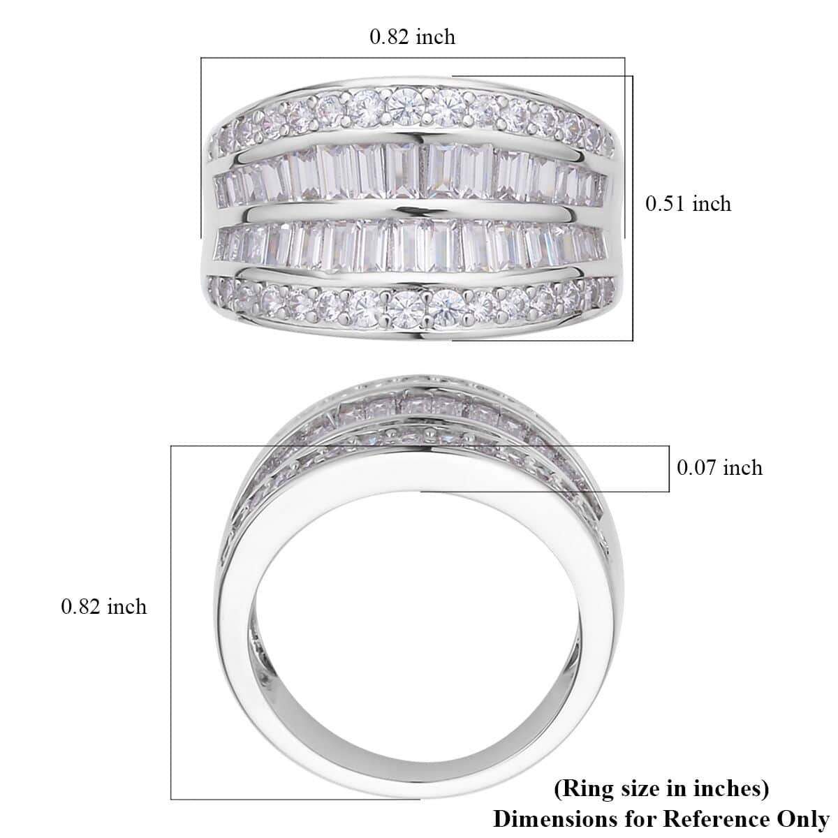 Simulated Diamond Ring in Silvertone (Size 7.0) 2.60 ctw image number 5