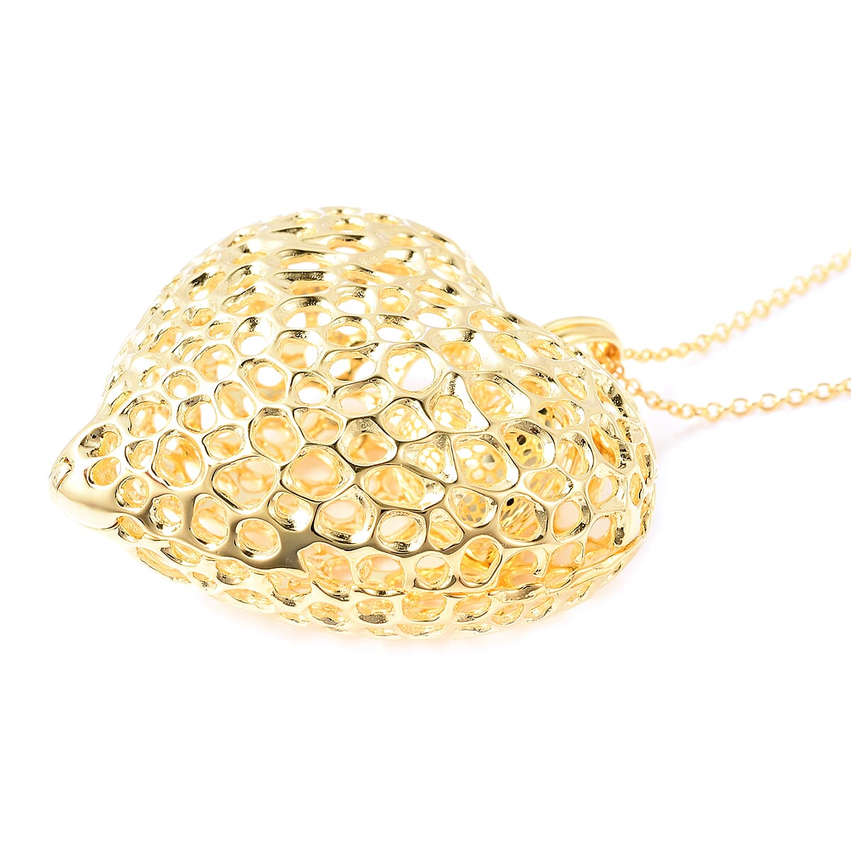 RACHEL GALLEY Amore Heart Pendant Necklace 30 Inches in 14K Yellow Gold Over Sterling Silver 28.85 Grams image number 3